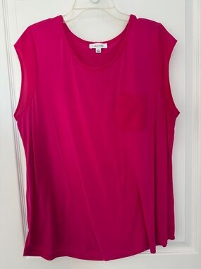 Calvin Klein Women's Fuchsia Sleeveless Pocket Tank